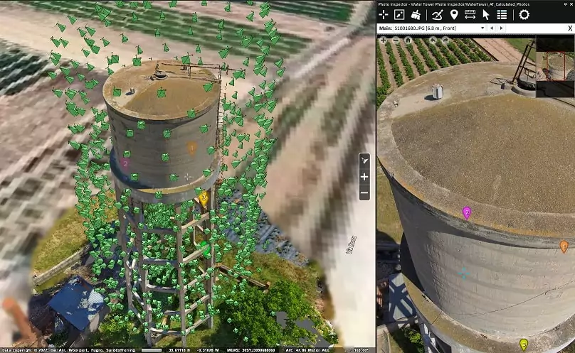 Water tower model inspection in TerraExplorer